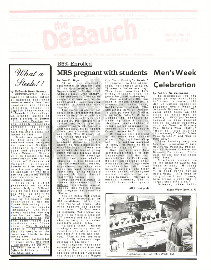The Bachelor, April 2, 1987 miniatura