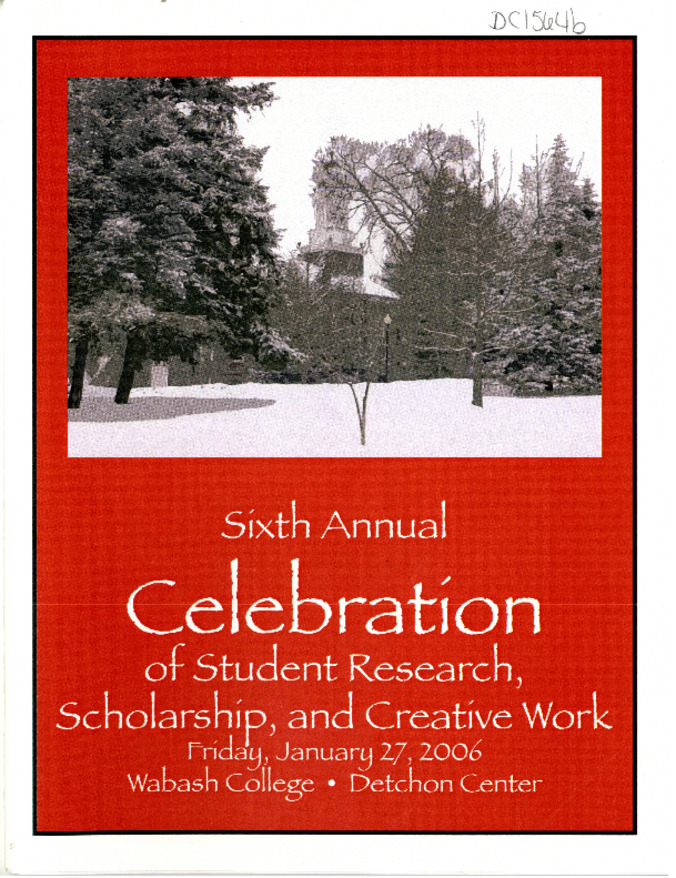 Celebration of Student Research, Scholarship, and Creative Work Program, 2006 Miniature
