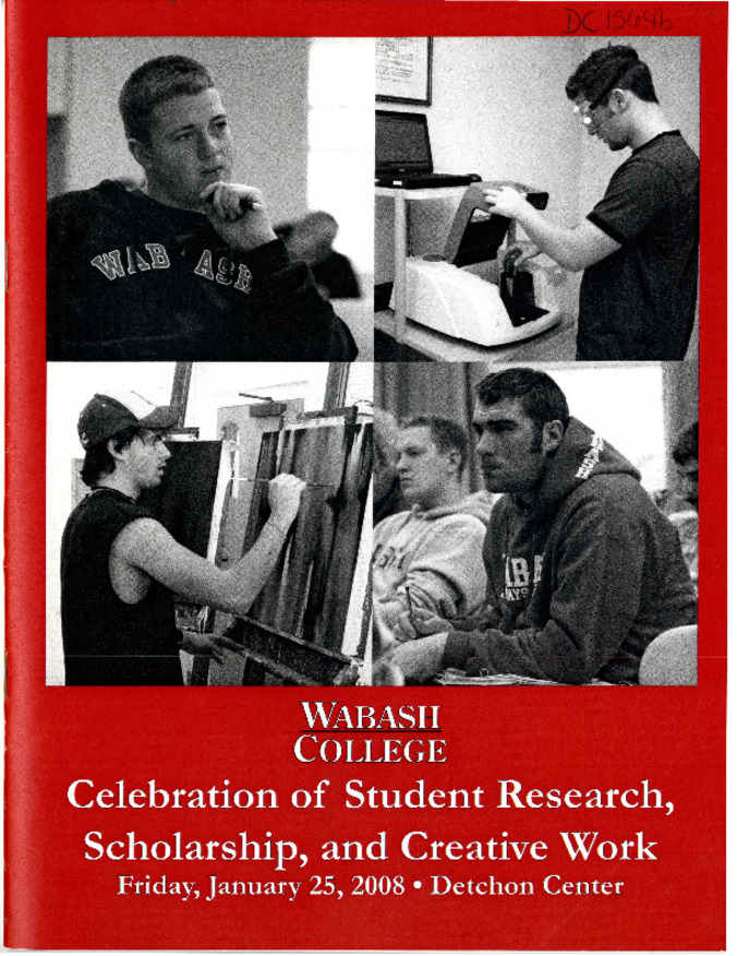 Celebration of Student Research, Scholarship, and Creative Work Program, 2008 Thumbnail
