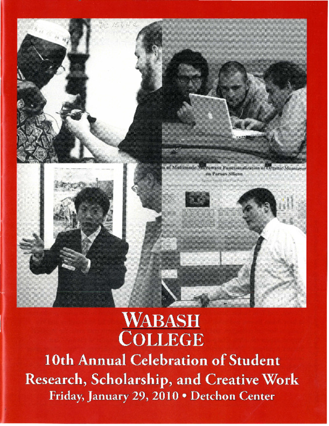 Celebration of Student Research, Scholarship, and Creative Work Program, 2010 缩略图